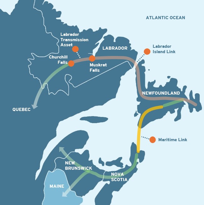 Maritime Link regional energy connections map